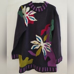 Rina Rossi Multicolor Floral Knit Sweater
